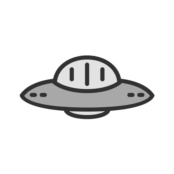 Ufo Symbol Schwarzen Stil Isoliert Auf Weißem Hintergrund Vektorillustration — Stockvektor