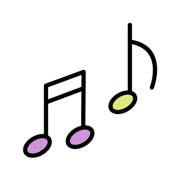 Icono Nota Musical Ilustración Vectorial — Vector de stock