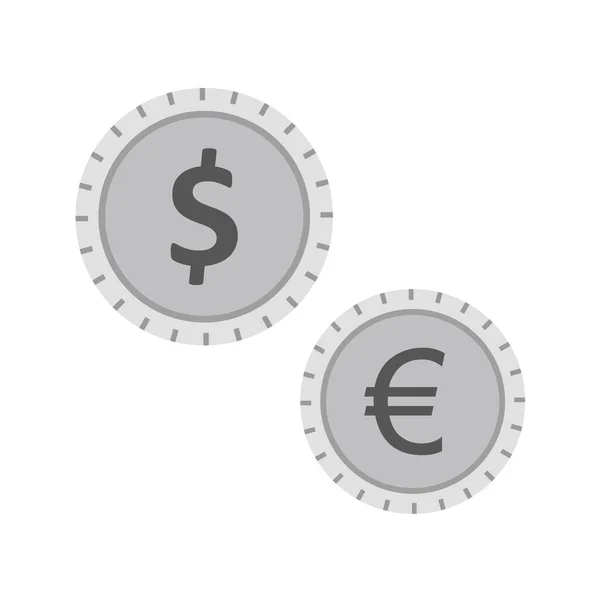 Dólar Icono Estilo Dibujos Animados Aislado Sobre Fondo Blanco Dinero — Vector de stock