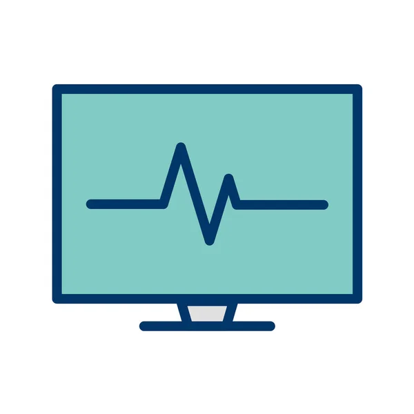 Bildschirm Mit Kardiogramm Symbol Vektorillustration — Stockvektor