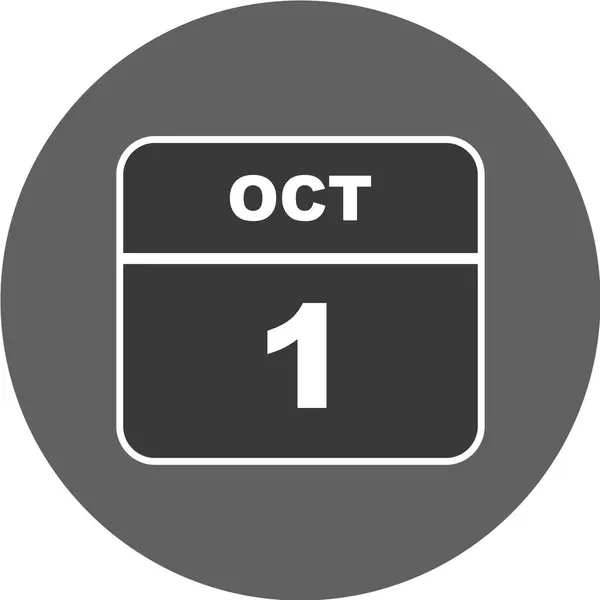 Calendrier Avec Date Octobre — Image vectorielle