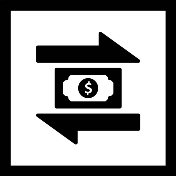 Vector Illustration Simple Icon Money Dollar — Stock Vector