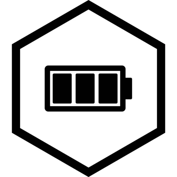 Plné Baterie Icon Módní Styl Izolované Pozadí — Stockový vektor