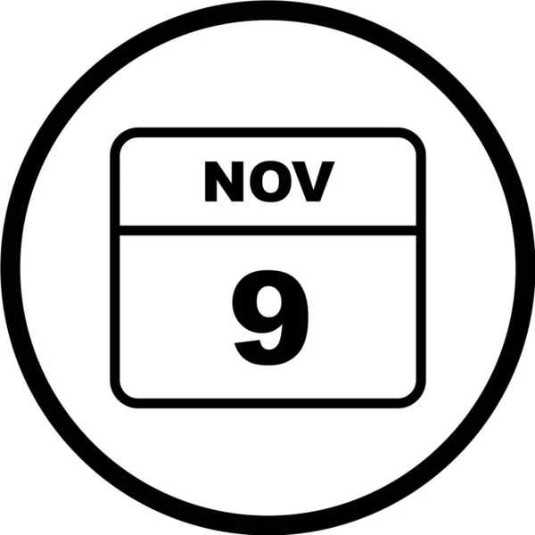 Kalendarz Datą Listopada — Wektor stockowy