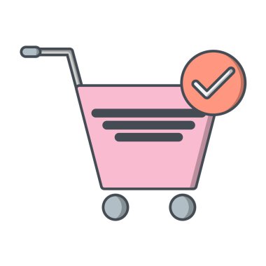 Alışveriş arabası ikon vektör illüstrasyonu