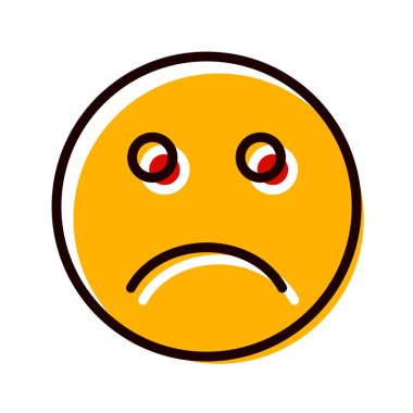 Moda Biçimli Üzgün Emoji Simgesi İzole Arkaplan