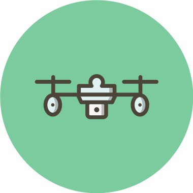 Dron düz vektör simgesi