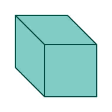 Moda Biçimli Küp Simgesi İzole Arkaplan      