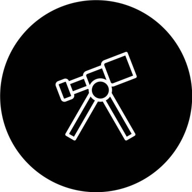 Teleskop vektör simgesi. Astronomi işareti. seyahat sembolü