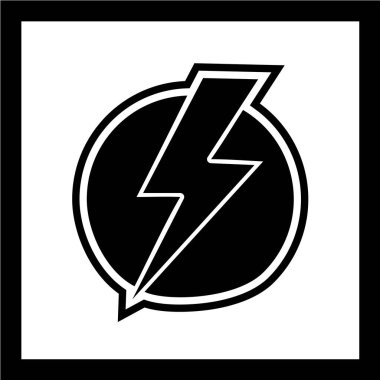 Siyah arkaplanda vektör yıldırımı simgesi