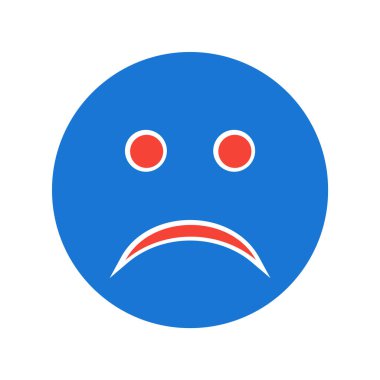 Moda Biçimli Üzgün Emoji Simgesi İzole Arkaplan