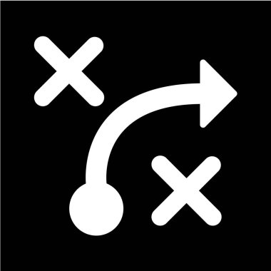 Ok işareti vektör simgesi. bicolor düz simge, siyah ve beyaz arkaplan.