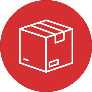 Kırmızı kutu simgesinin vektör illüstrasyonu