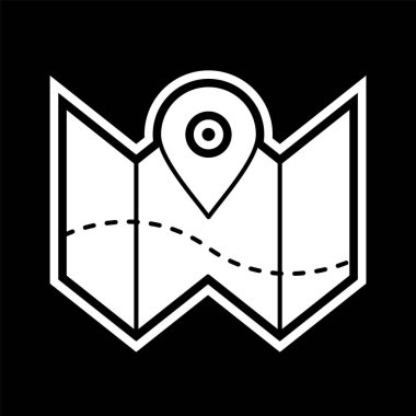 Plan Haritası Simgesi Moda Biçiminde İzole Arkaplan