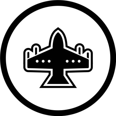 siyah uçak vektör simgesi 