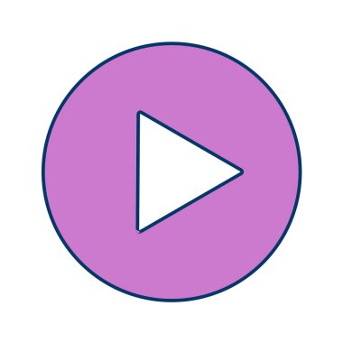 Multimedya düz simgesi beyaz arkaplanda izole edildi