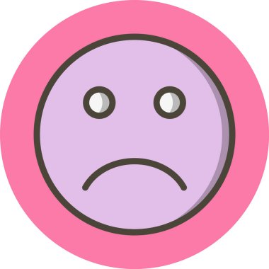 Moda Biçimli Üzgün Emoji Simgesi İzole Arkaplan