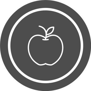 elma vektör simgesi. Grafik ve web tasarımı için beyaz arkaplanda siyah illüstrasyon izole edildi.