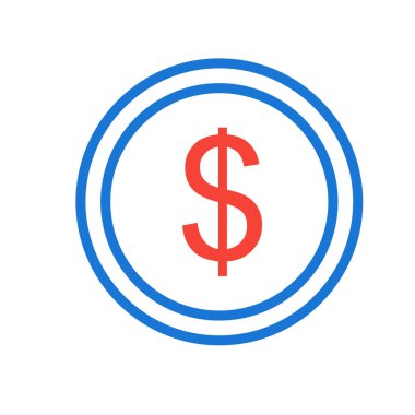 Beyaz arka planda düz bir dolar simgesi
