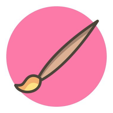 Fırça Simgesi Çizimi Moda Biçimi İzole Arkaplan