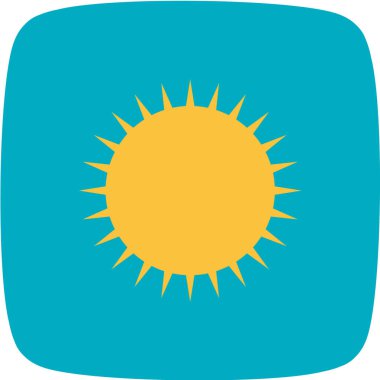 Beyaz arkaplanda güneş simgesi