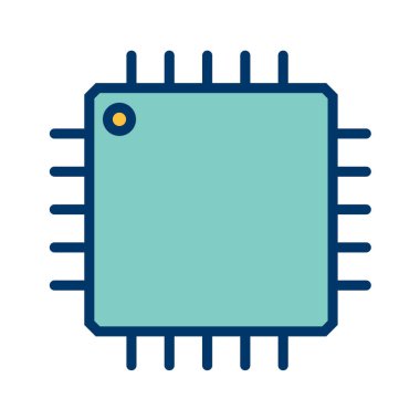 vektör çizimi, mikroişlemcinin basit simgesi