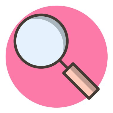 Büyütme cam simgesi, vektör illüstrasyonu