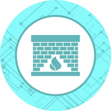 Moda Biçiminde Ateş Yeri Simgesi Ayrı Arka Gruplandırılmış