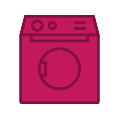 Yıkama Makinesi Simgesi Moda Biçiminde İzole Arkaplan