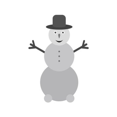 Kardan adam simgesi beyaz arkaplanda izole edilmiş. Noel sembolü