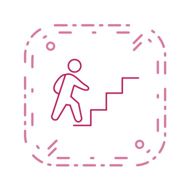 Adam merdivenlerden aşağı koşuyor.