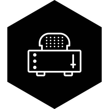 Kesme Tost Makinesi Simgesi Moda Biçiminde İzole Arkaplan