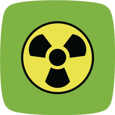 Radyasyon ikonu vektörü. Tehlike sembolü Nükleer güç işareti