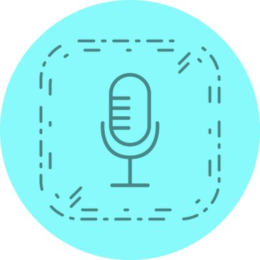 Moda Biçimli Mikrofon Simgesi İzole Arkaplan 