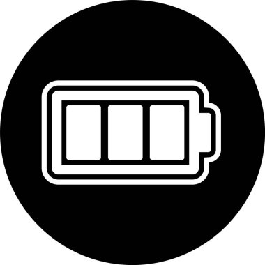 Tam Batarya Simgesi Moda Tarzı İzole Arkaplan