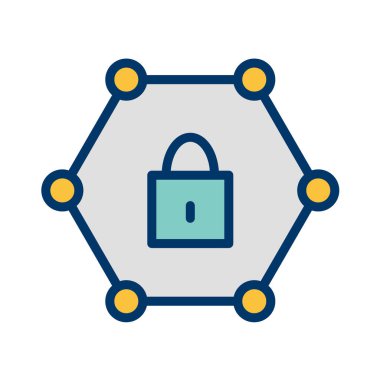 asma kilit simgesi, vektör çizimi