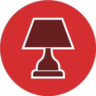 beyaz arkaplanda izole edilmiş düz biçimdeki lamba simgesi