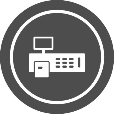 Fatura Makinesi Simgesi Moda Biçiminde İzole Arkaplan