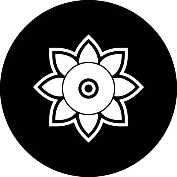 Ikona Květiny Módním Stylu Izolované Pozadí — Stockový vektor