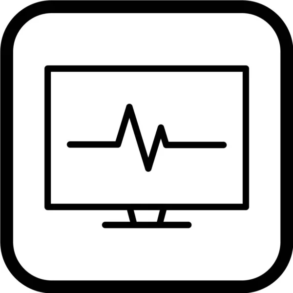 Ícone Vetor Batimento Cardíaco Simples — Vetor de Stock