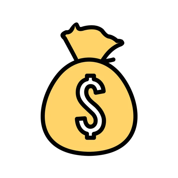 Деньги Мешок Иконка Вектор Графический Дизайн — стоковый вектор