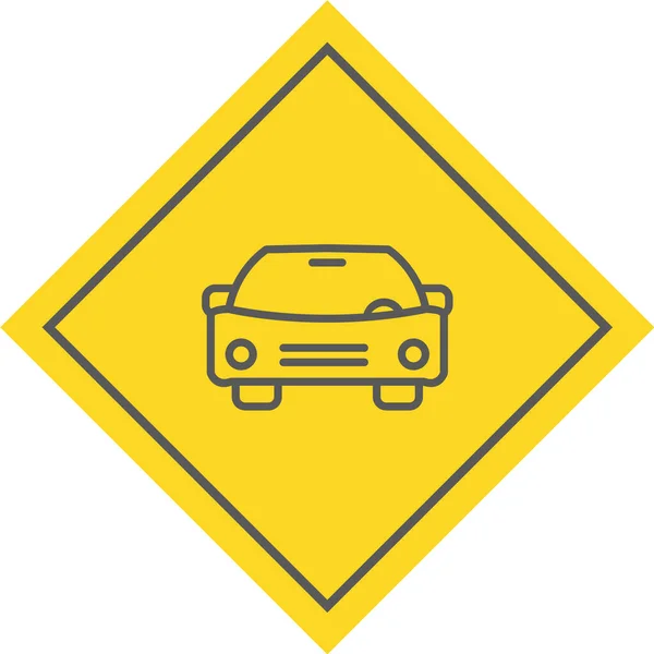 Car Road Sign Icon Vector Illustration — Stock Vector