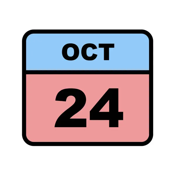 Calendario Con Fecha Octubre — Vector de stock