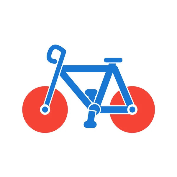 Иконка Велосипеда Плоском Стиле Белом Фоне — стоковый вектор