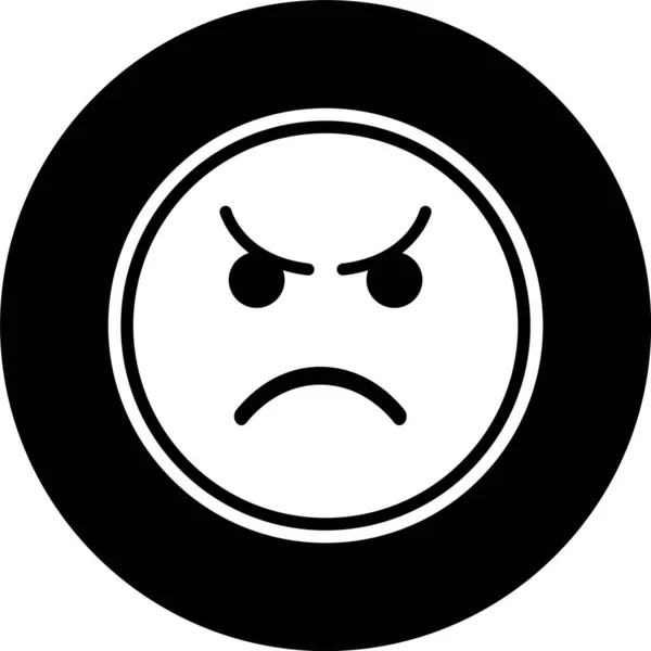Angry Emoticon Icona Stile Tendenza Isolato Sfondo — Vettoriale Stock