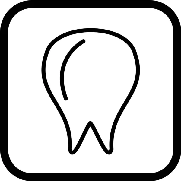 Icona Del Dente Semplice Illustrazione Del Pittogramma Vettoriale Bianco Web — Vettoriale Stock