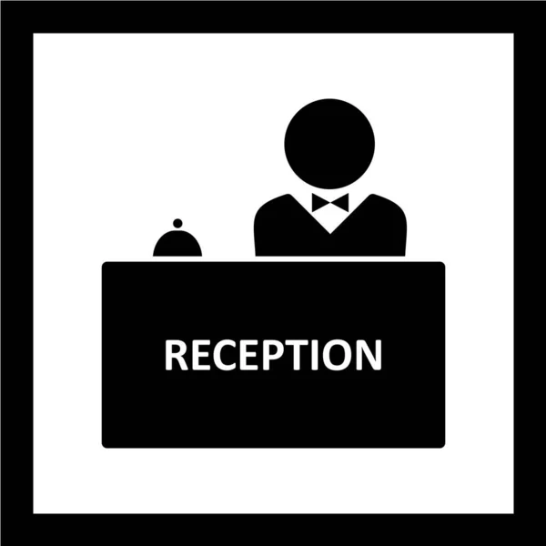 Business Card Reception Icon Vector Illustration — Stock Vector