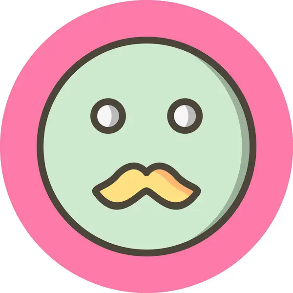 Ícone Emoji Bigode Estilo Moderno Isolado Fundo —  Vetores de Stock