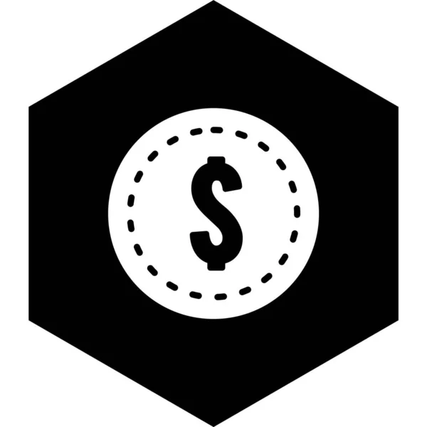 Dollars Coin Icon Trendigen Stil Isolierten Hintergrund — Stockvektor