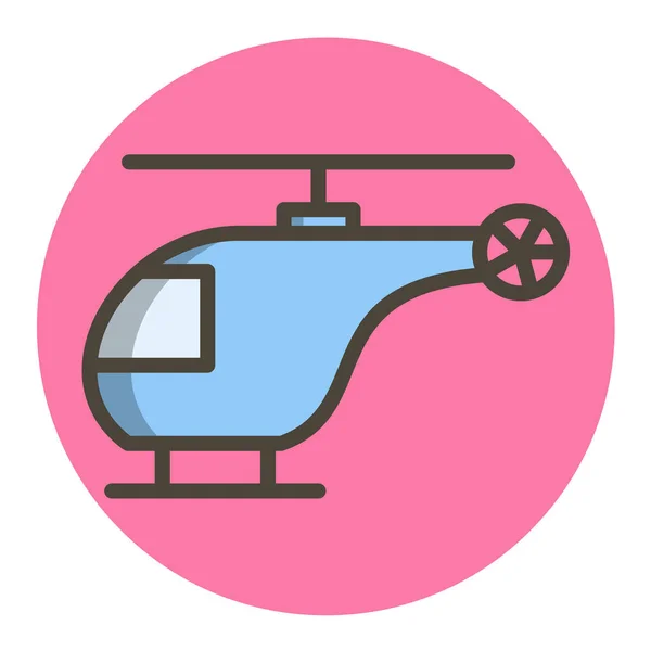 Helikopter Ikon Lapos Vázlatos Szürkeárnyalatú Stílusban Vektor Illusztráció — Stock Vector